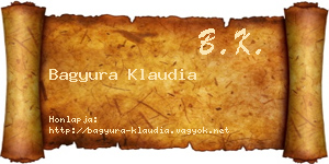 Bagyura Klaudia névjegykártya